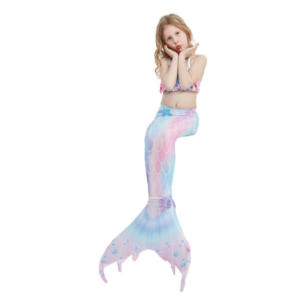 Gorgeous Three Pieces Mermaid Style Swimsuits-Swimwear-E407-110（105-115cm)-Free Shipping Leatheretro