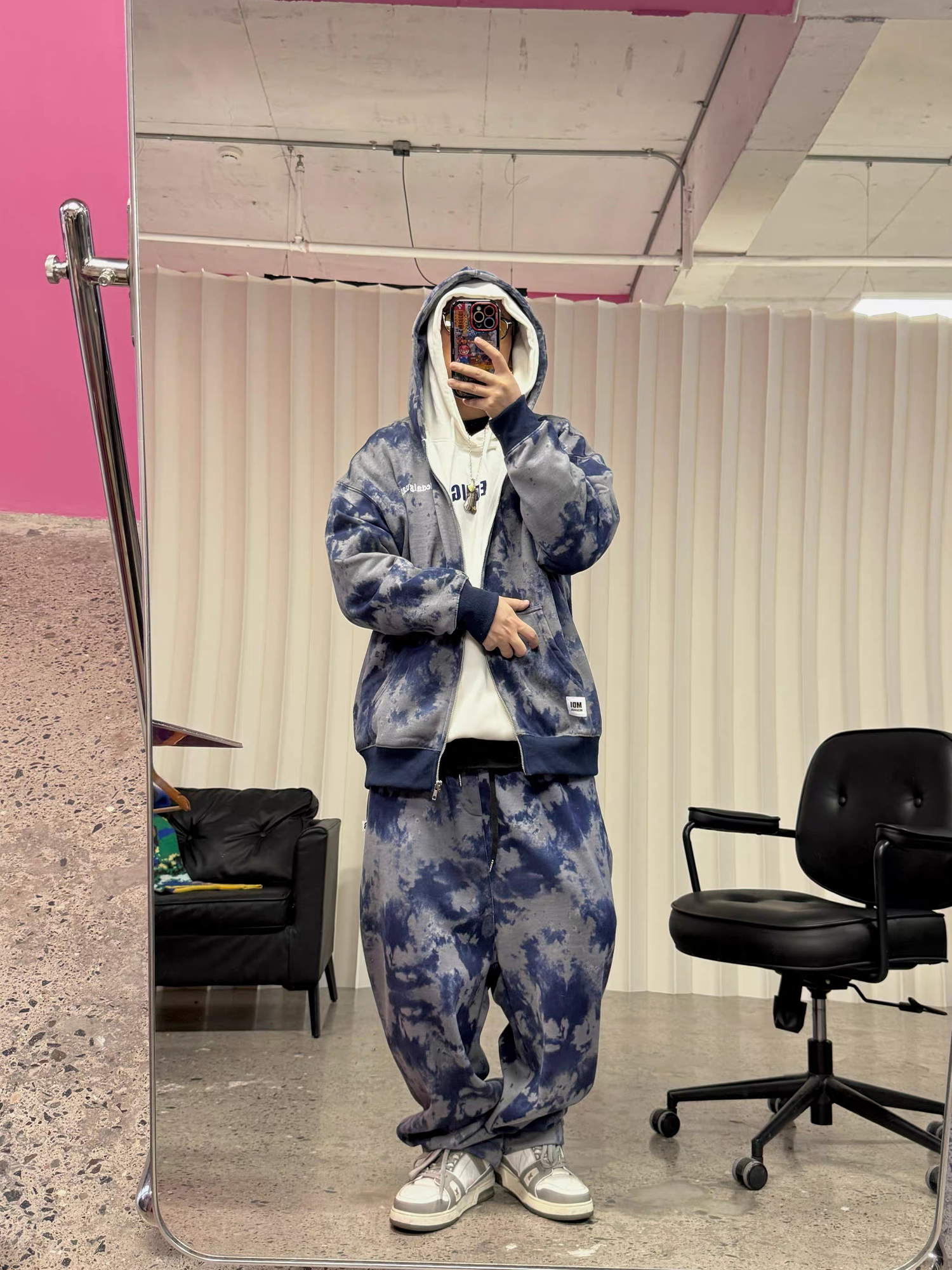 ME DA IGUAL Tie-Dye Oversized Tapered Sweatpants-Pants-M-Free Shipping Leatheretro