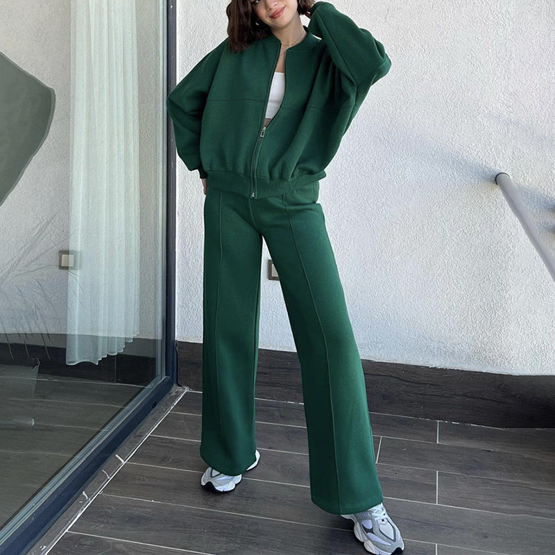 Fashion Women Spring Hoodies and Pants-suits-Wine Red-S-Free Shipping Leatheretro