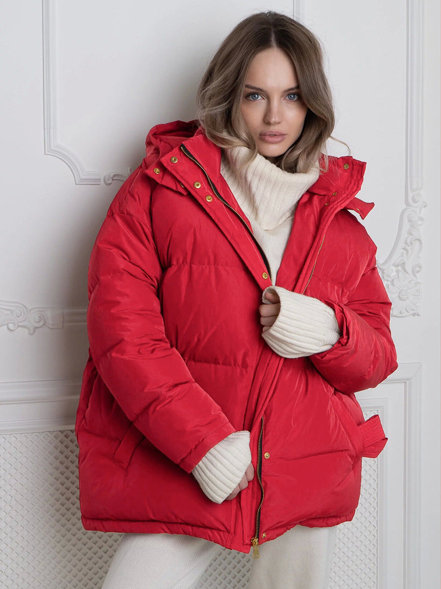 Casual Winter Zipper Cotton Jacket Coats for Women-Outerwear-White-S-Free Shipping Leatheretro