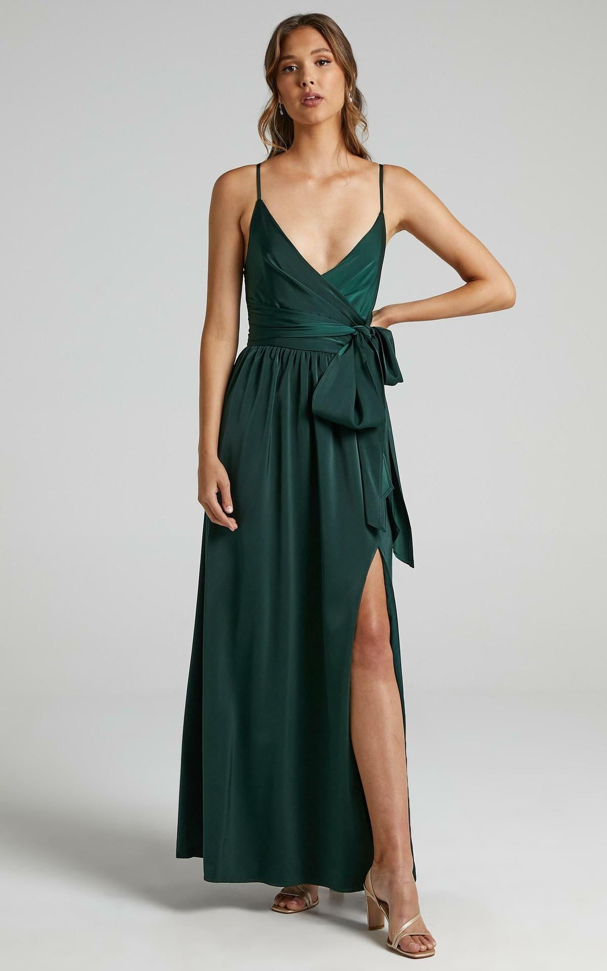 Sexy Satin Sleeveless Party Dresses-Dresses-Green-S-Free Shipping Leatheretro