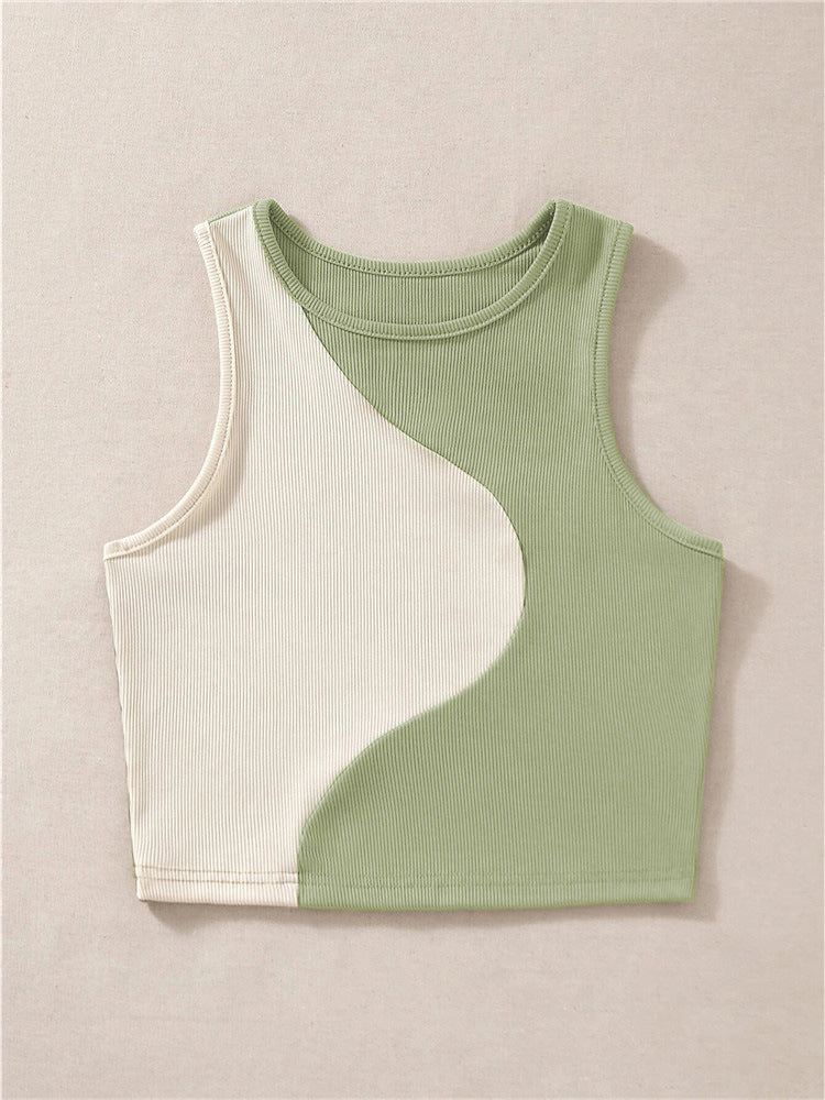 Sexy Round Neck Sleeveless Tank Tops-Shirts & Tops-Green-S-Free Shipping Leatheretro