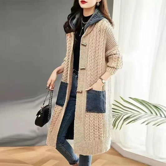 Casual Plus Sizes Knitted Cardigan Jacket Coats-Coats & Jackets-Ivory-M 40-50 kg-Free Shipping Leatheretro