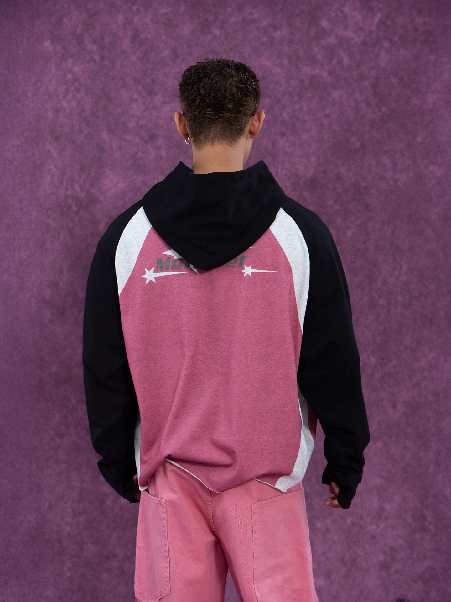 CLP Unisex Black & Red Print Oversized Hoodie-Red-M-Free Shipping Leatheretro