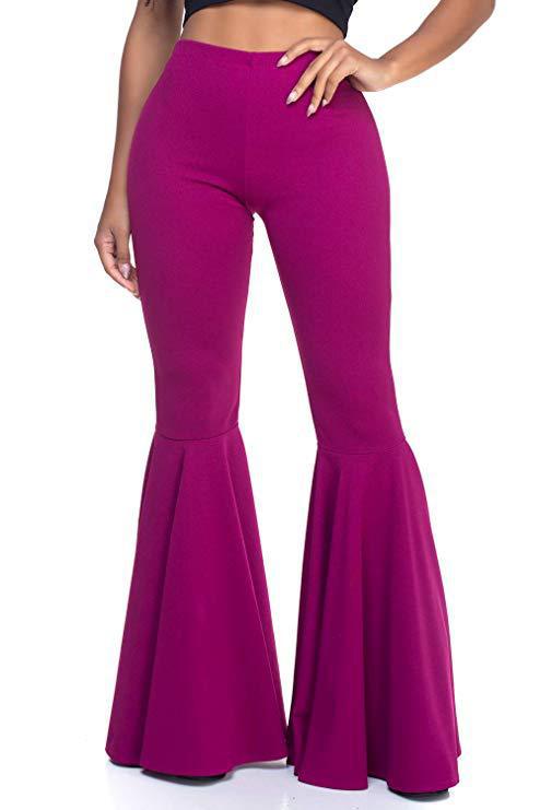 Sexy High Waist Mermaid Flare Pants-Pants-White-S-Free Shipping Leatheretro