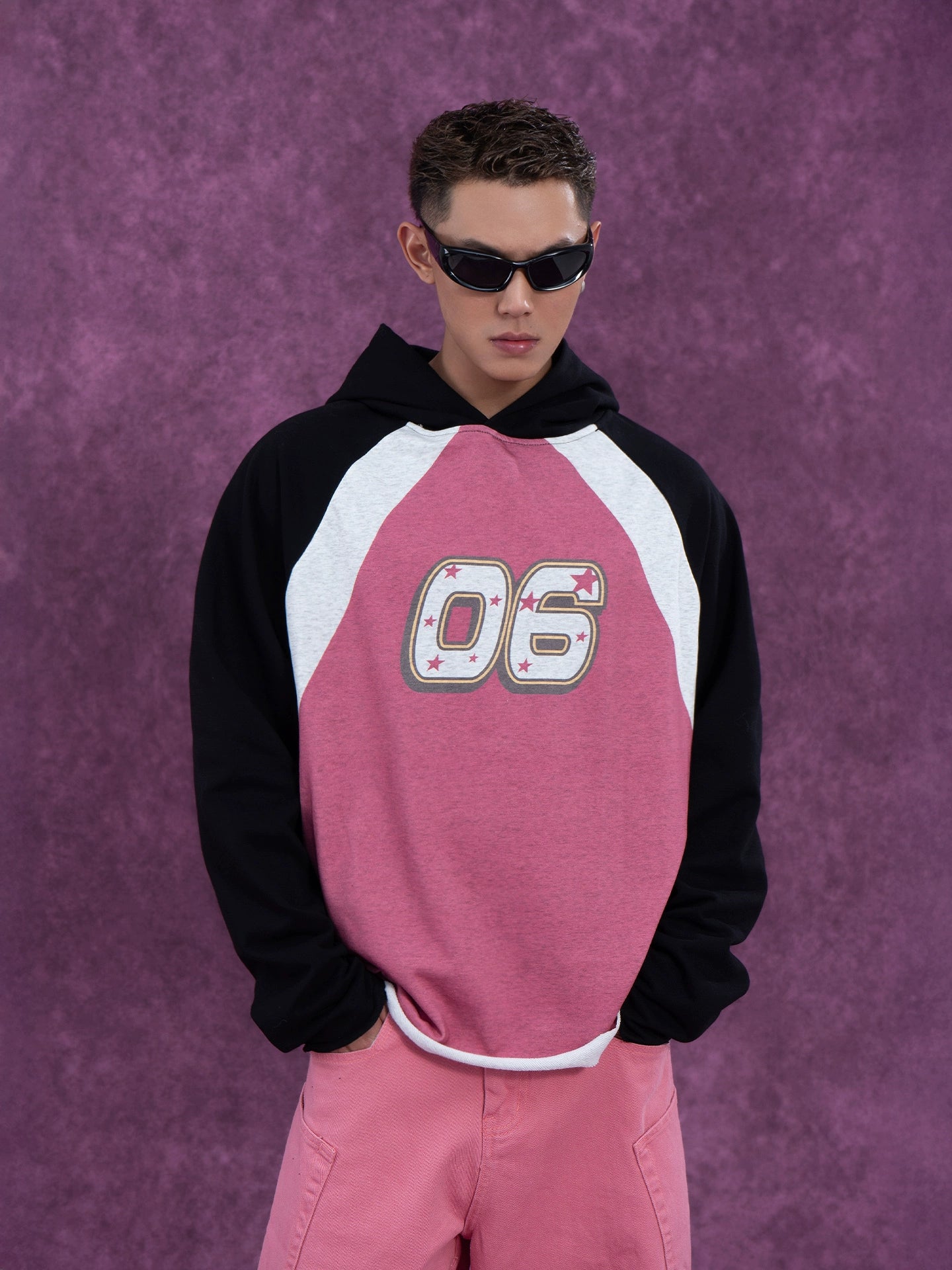 CLP Unisex Black & Red Print Oversized Hoodie-Red-M-Free Shipping Leatheretro