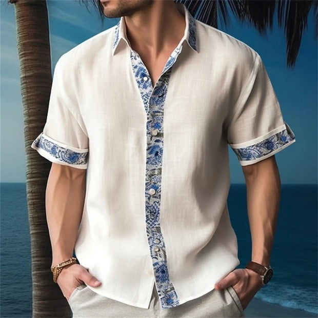 Casual Summer Short Sleeves Shirts-Shirts & Tops-ZJM-1-XS-Free Shipping Leatheretro