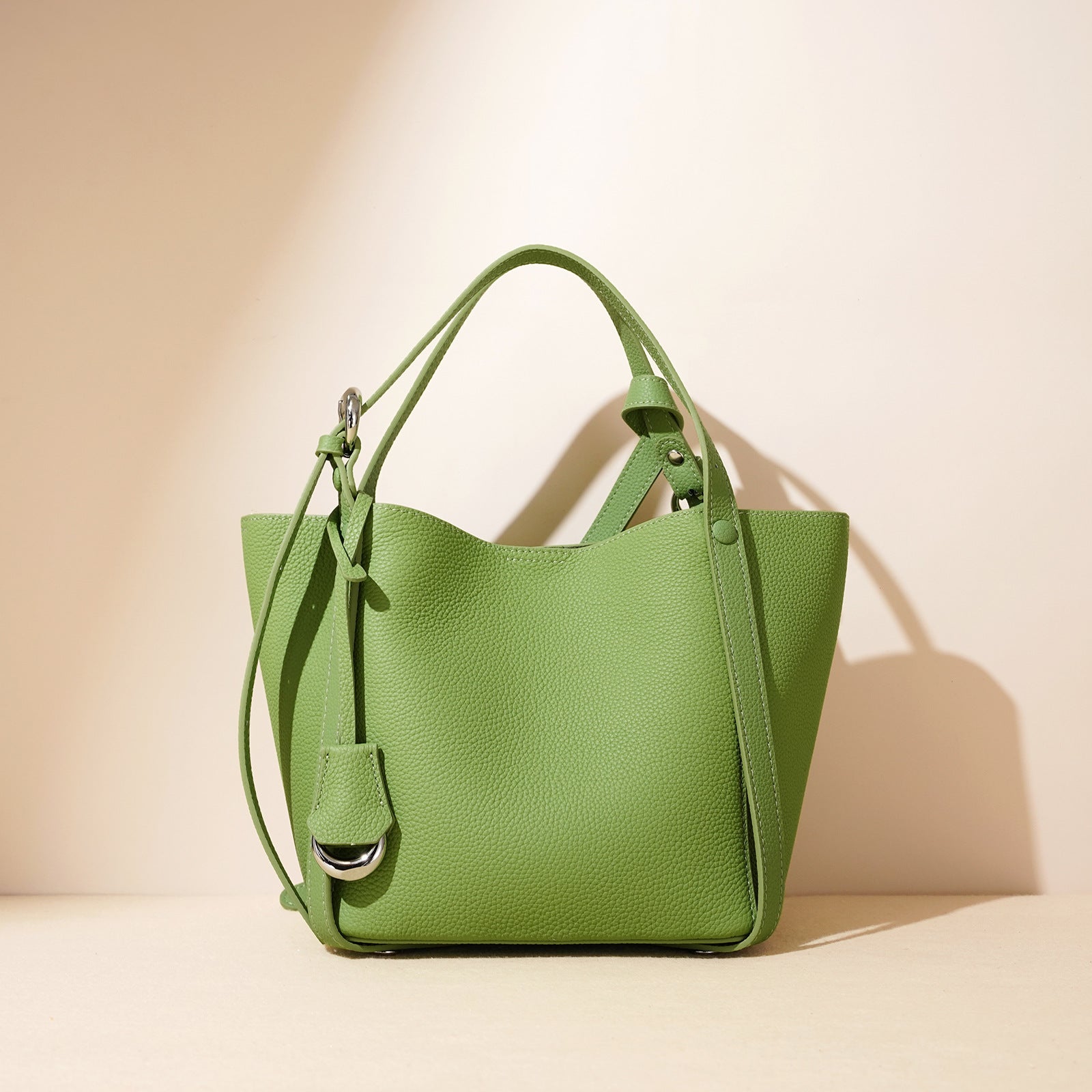 Women's Genuine Leather Large Tote Bag-Tote Bags-Light avocado green-Free Shipping Leatheretro