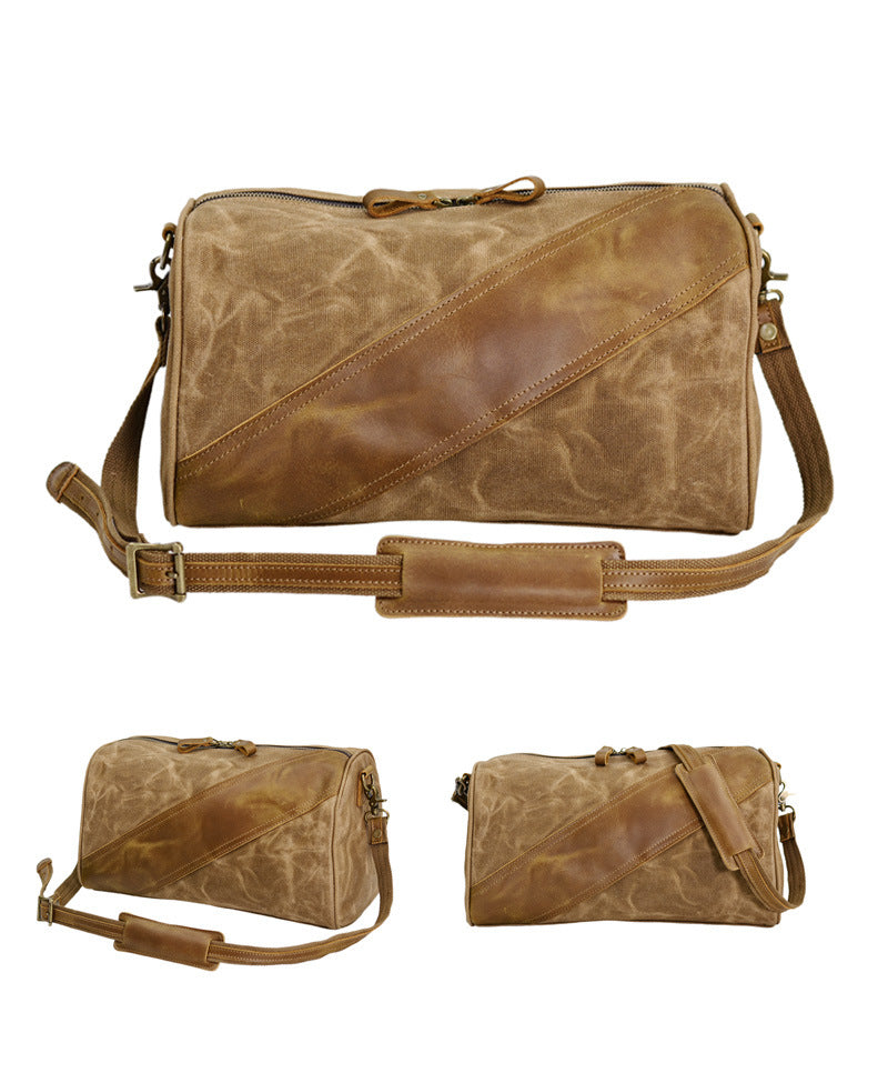 Canvas Crossbody Bag – Vintage Retro Messenger Bag for Men & Women-Messenger Bags-Khaki-Free Shipping Leatheretro