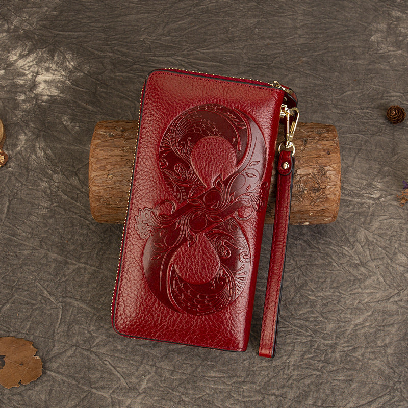 Genuine Top-Grain Leather Women's Wallet-Handbags, Wallets & Cases-brown-Free Shipping Leatheretro