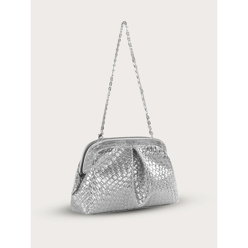 Wrinkle Dumpling Bag – Versatile Knit Shoulder Bag & Crossbody Purse-gold-28x19x5CM-Free Shipping Leatheretro