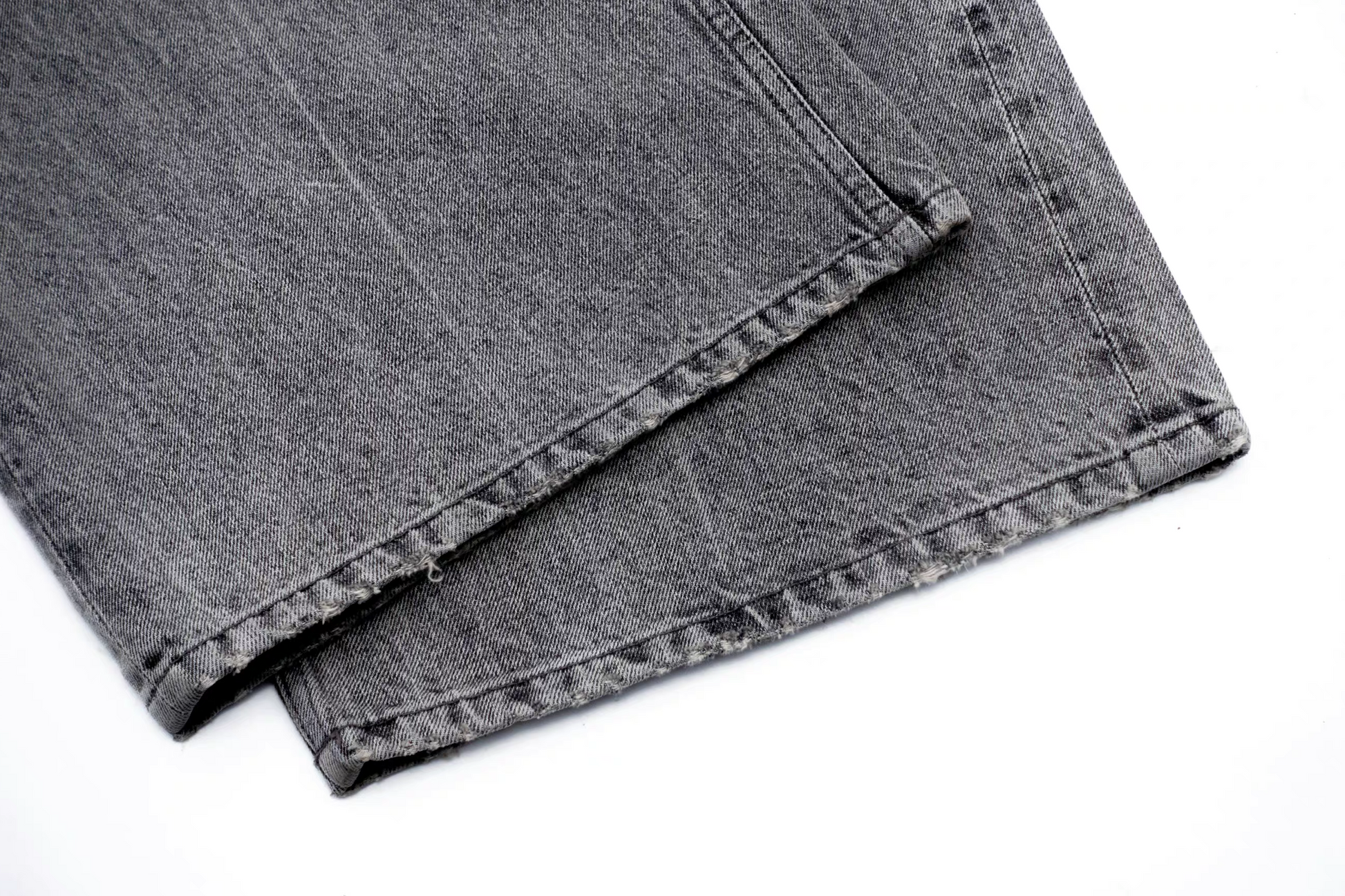 IN EXISTENCE x i Washed Lightning Fade Wide-Leg Jeans Gray-Jeans-XS (0)-Free Shipping Leatheretro