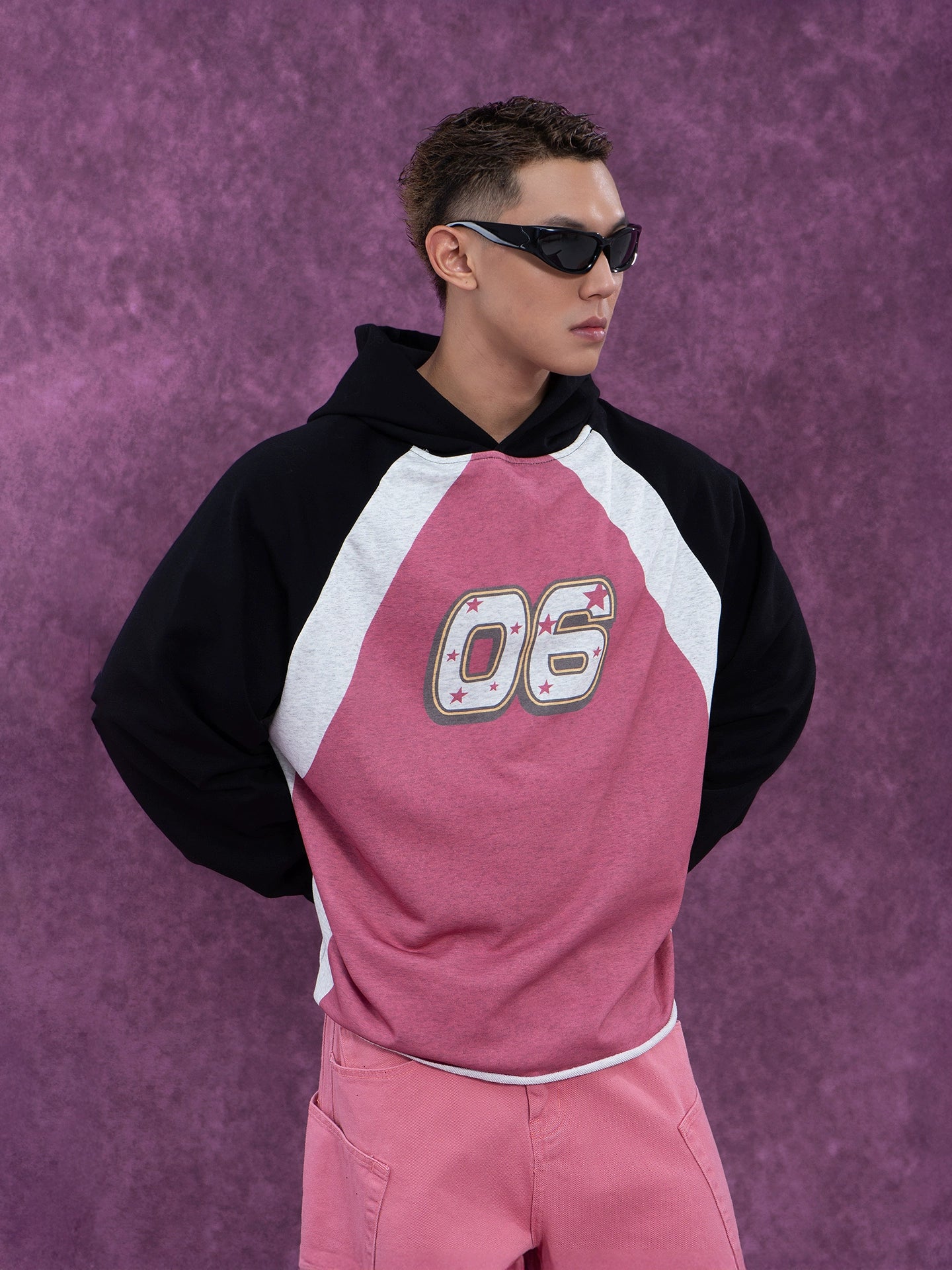 CLP Unisex Black & Red Print Oversized Hoodie-Red-M-Free Shipping Leatheretro