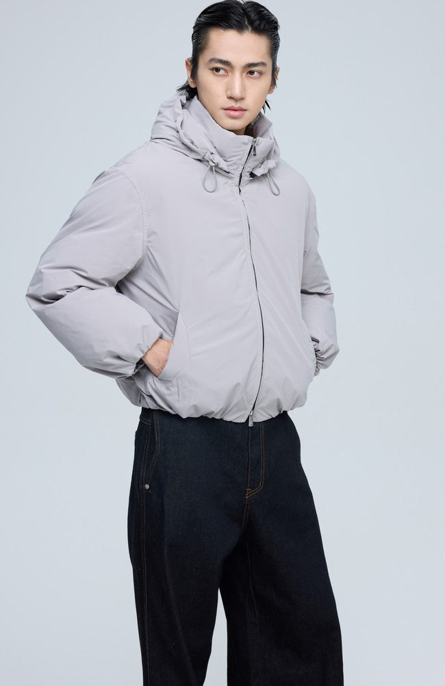 ALVNG AR ANTS Classic Detachable Hood Puffer Jacket-Jacket-S (Preorder)-Light Gray-Free Shipping Leatheretro