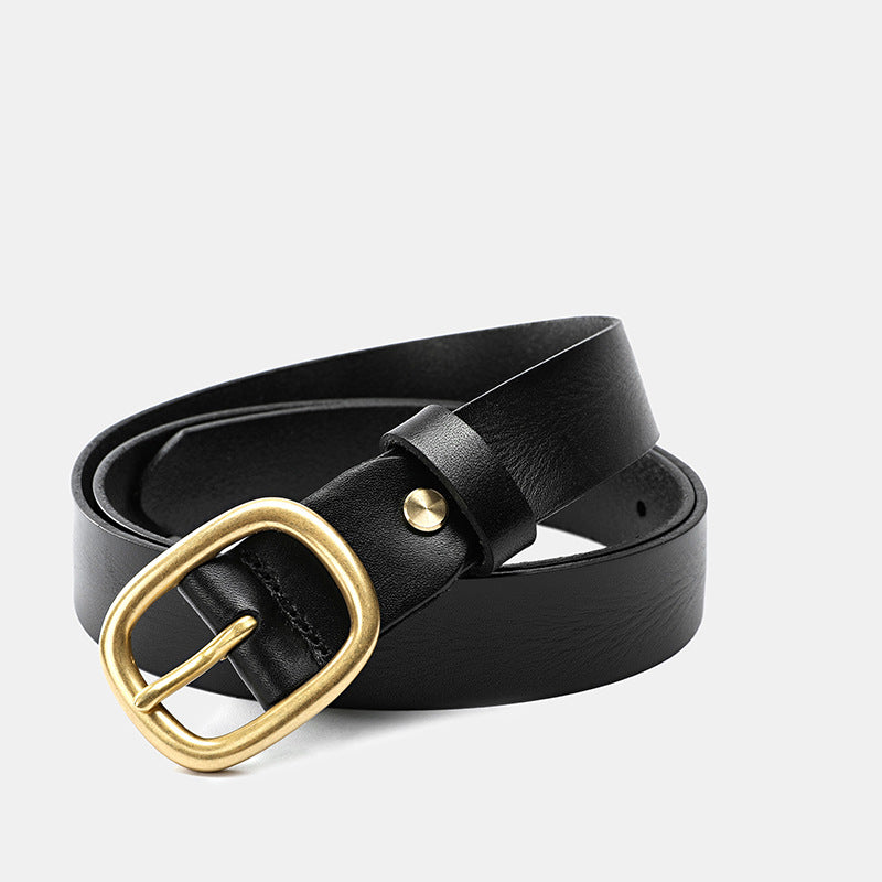 Women's 3.0" Wide Genuine Leather Belt-Green-105-125-Free Shipping Leatheretro