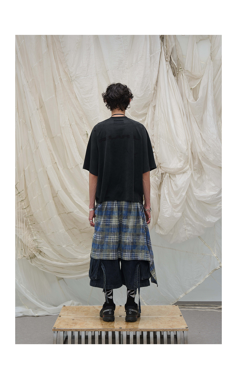 RELABEL Detachable Frill Tie-Detail Washed Denim Shorts - Distressed Blue Jeans-Blue-XS-Free Shipping Leatheretro