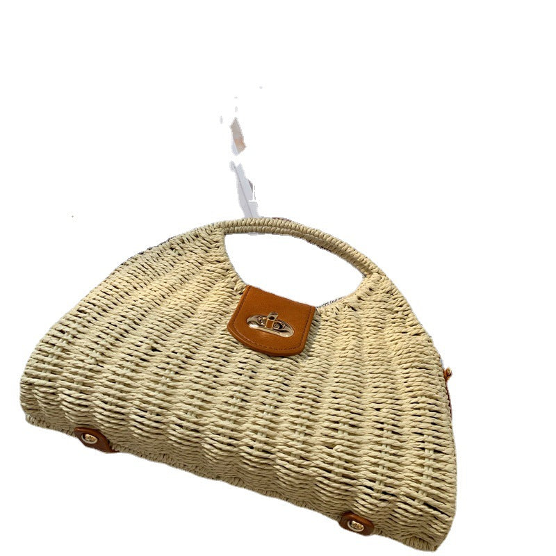 Women's Large Capacity Boho Woven Crossbody Bag-Beige-Free Shipping Leatheretro