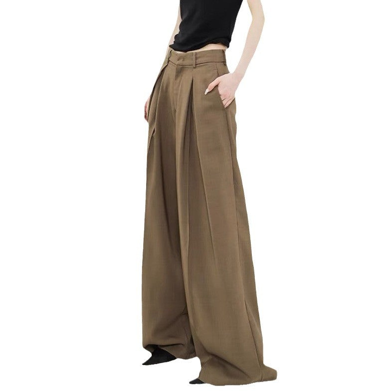 Casual High Waist Loose Wide Legs Pants-Pants-Black-S-Free Shipping Leatheretro