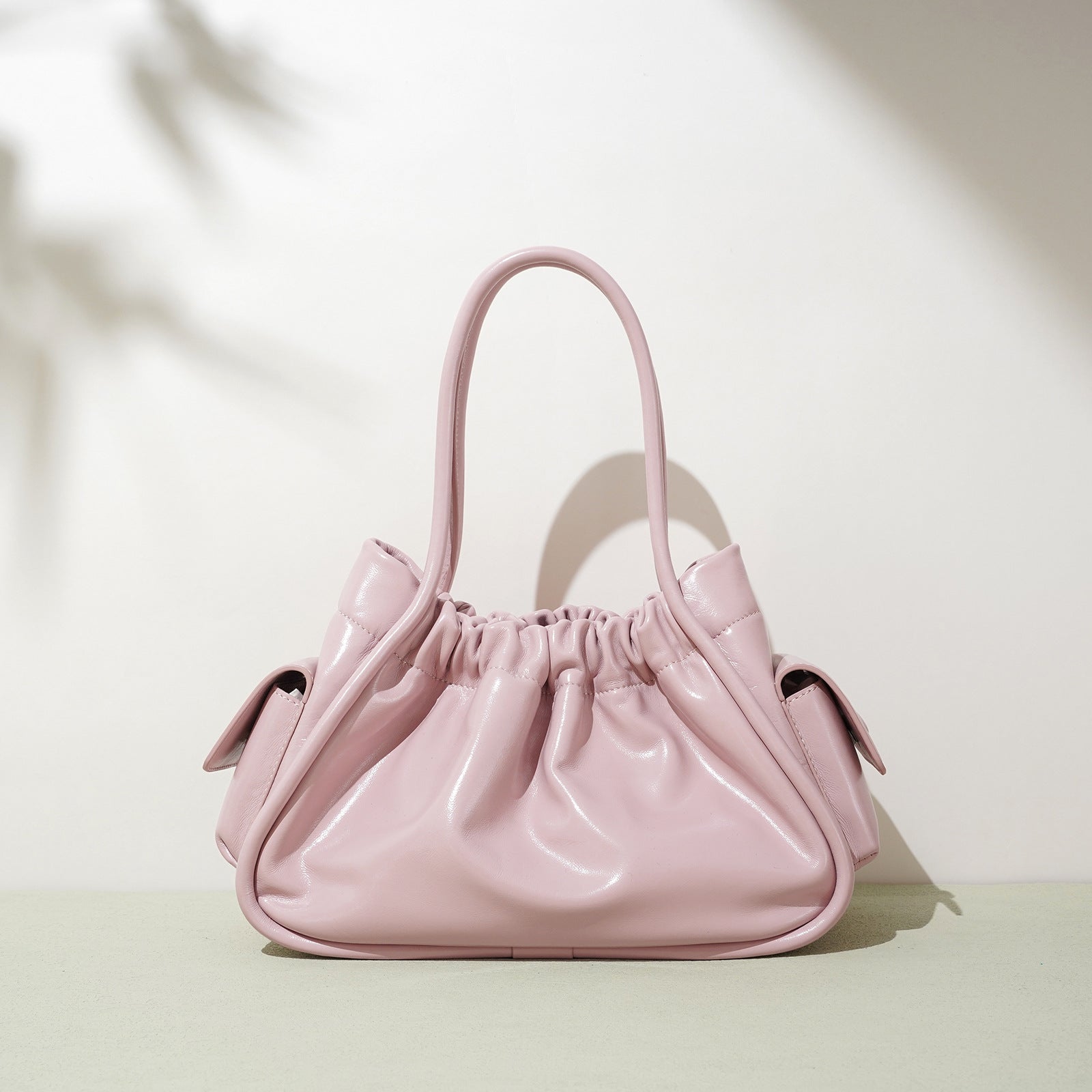 Minimalist Solid Color Bucket Bag-Shoulder Bags-Pink purple-Free Shipping Leatheretro