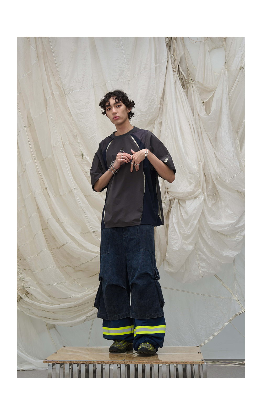 RELABEL Detachable Frill Tie-Detail Washed Denim Shorts - Distressed Blue Jeans-Blue-XS-Free Shipping Leatheretro