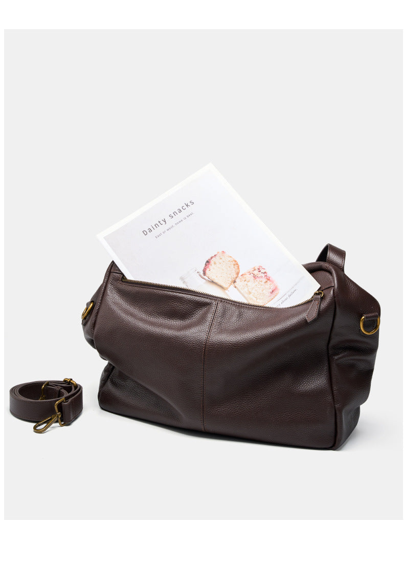 Oversized Genuine Leather Tote Bag-Handbags-Black-36*13*32cm-Free Shipping Leatheretro