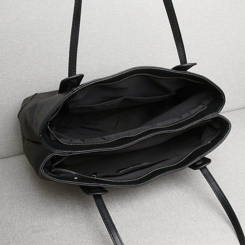 Women Genuine Leather Large Capacity Stylish Handbag for Work & Commute-black-Free Shipping Leatheretro