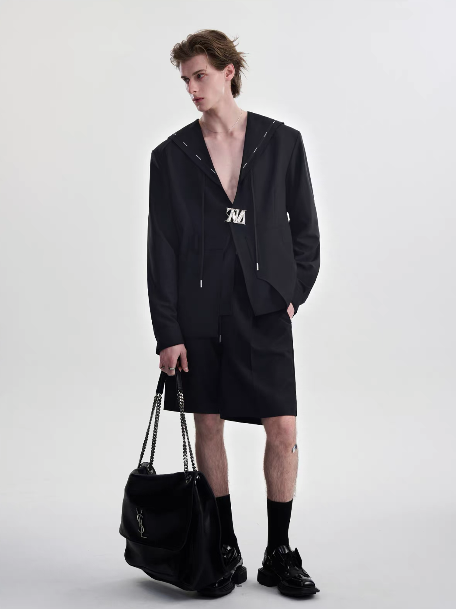 TIWILLTANG Minimal Sailor Collar Shirt-Shirt-S-White-Long-Free Shipping Leatheretro