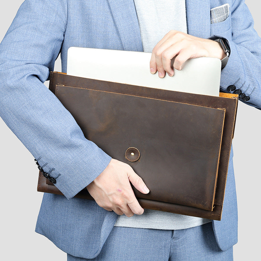 Premium Crazy Horse Leather Retro Laptop Bag Protective Case-Small 13"-Free Shipping Leatheretro