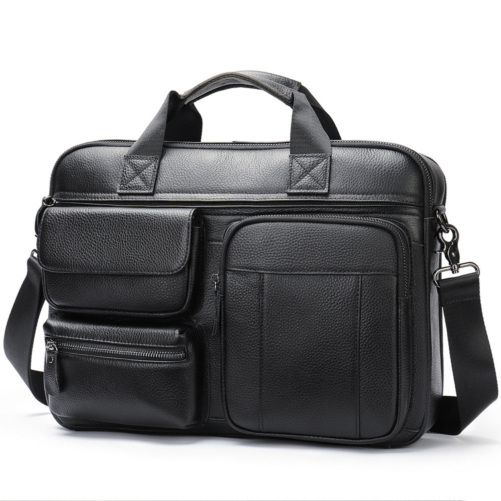 Authentic Leather Men's Laptop Briefcase - Ideal for Business Travel and Commuting-Briefcase-Brown-Free Shipping Leatheretro