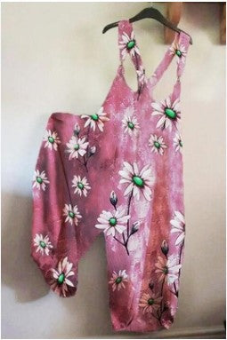 Casual Summer Floral Print Jumpsuits-Jumpsuits & Rompers-11-S-Free Shipping Leatheretro