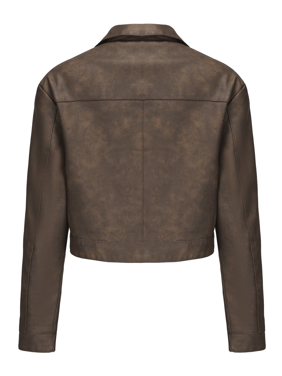 Women's Faux Leather Jacket-Lotus root pink #7-S-Free Shipping Leatheretro