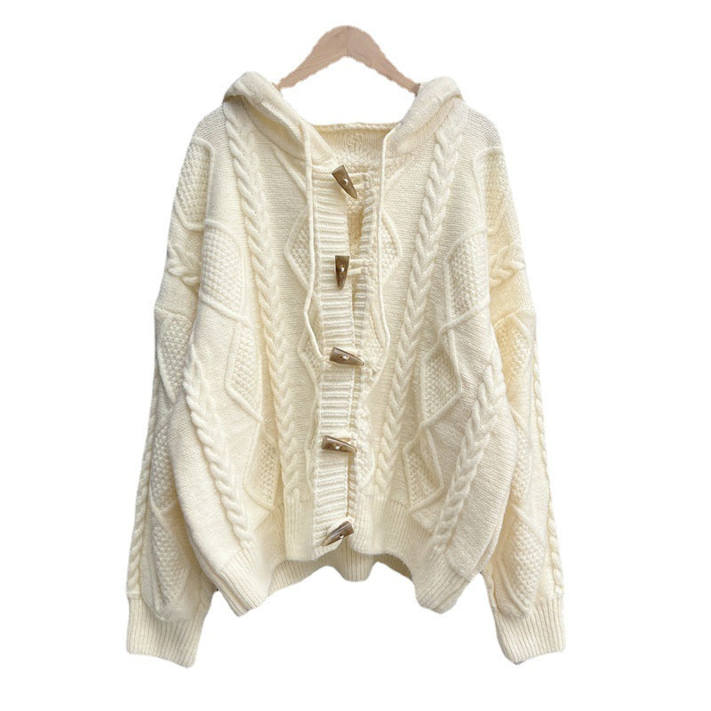 Soft Lazy Knitted Women Cardigan Sweaters-Sweater&Hoodies-Ivory-One Size-Free Shipping Leatheretro