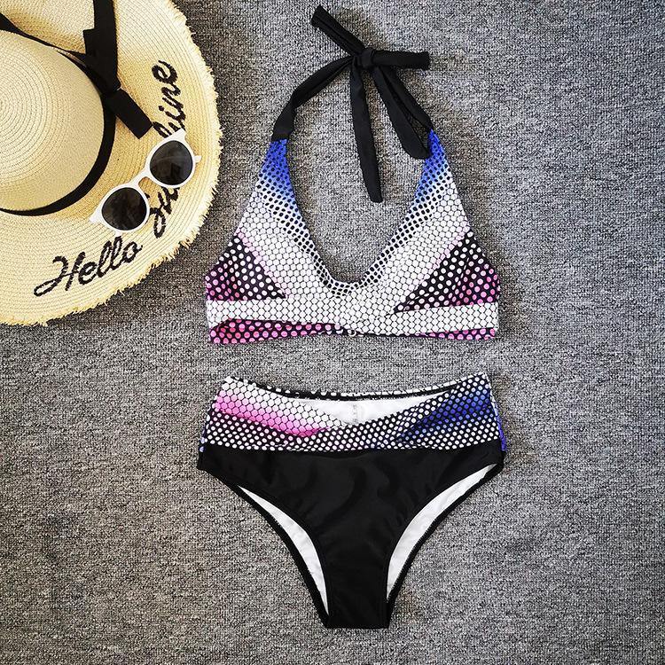 Sexy Arrival Gradient Color Dot Print Bikini-Women Swimwear-The same as picture-S-Free Shipping Leatheretro