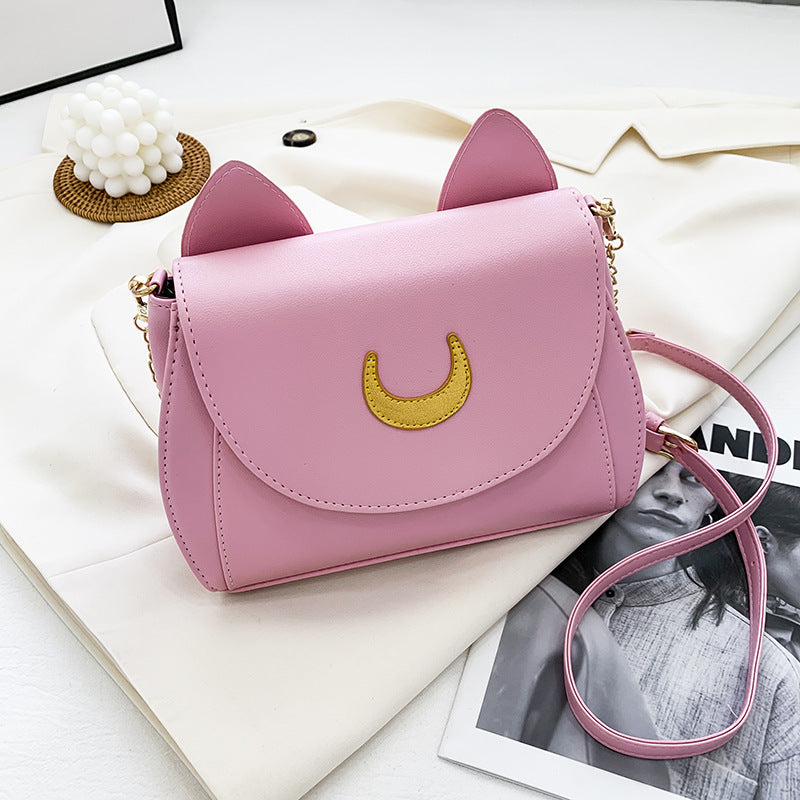 Sailor Moon Inspired Cute Cat Shoulder Bag-White-Free Shipping Leatheretro