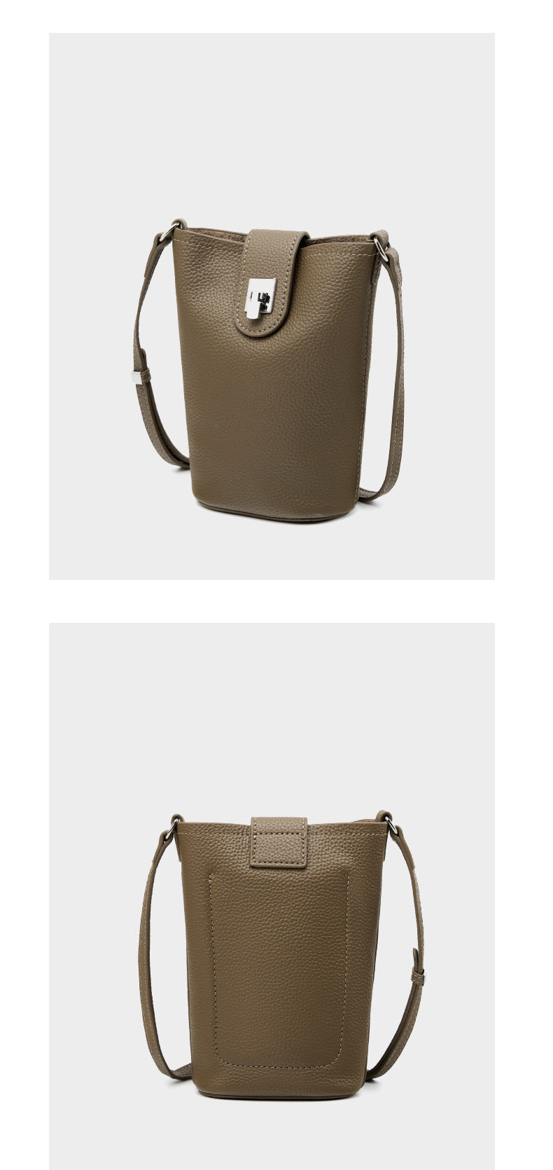 Top Grain Leather Shoulder Phone Bag for Women-Leather Phone Bags-Ivory-13*6.5*17.5-Free Shipping Leatheretro