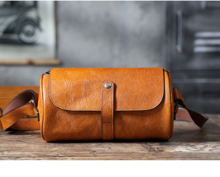 Genuine with Full-Grain Vegetable-Tanned Leather Bag-Handbags-Dark Coffee-Free Shipping Leatheretro