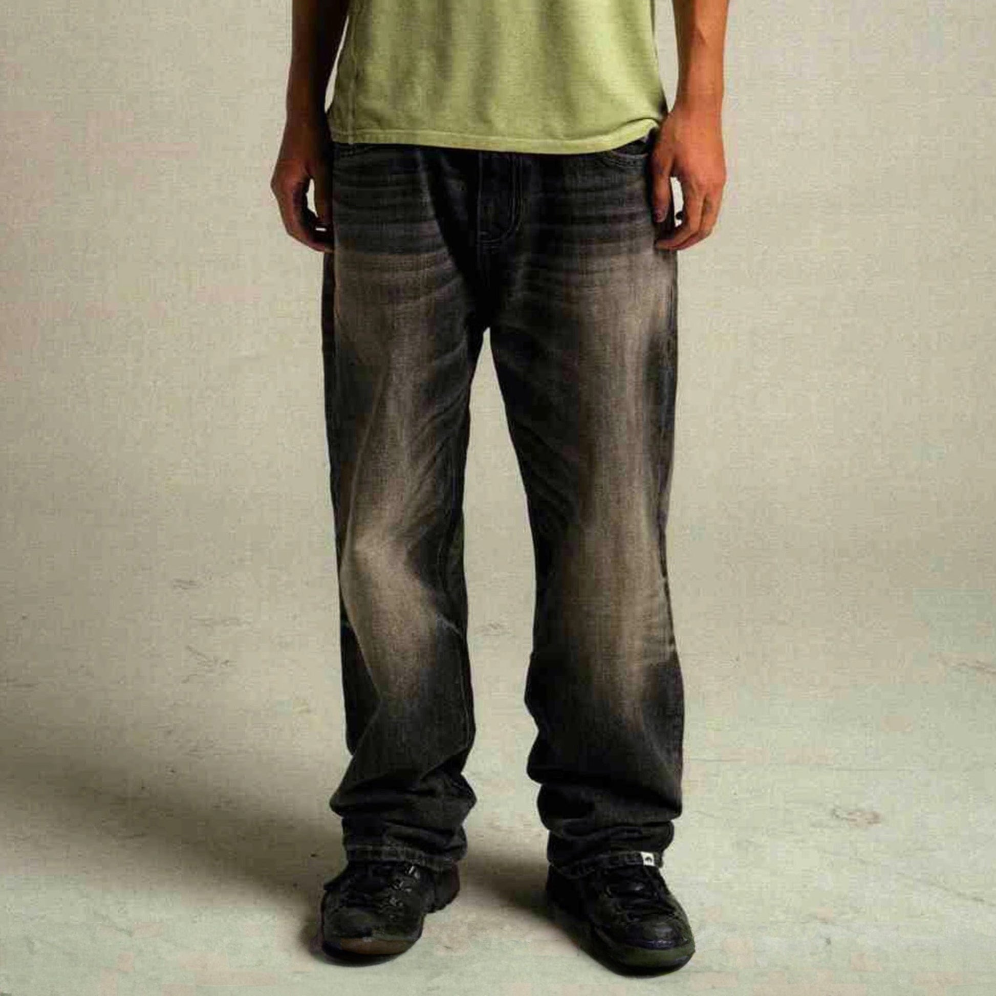 URBAN+FOREST 50s Washed Baggy Jeans-Jeans-XS-Grey-Free Shipping Leatheretro