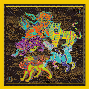 MASH UP ASIA Mythic Beast Quartet Decorative Art Print-Accessories-One Size-Free Shipping Leatheretro