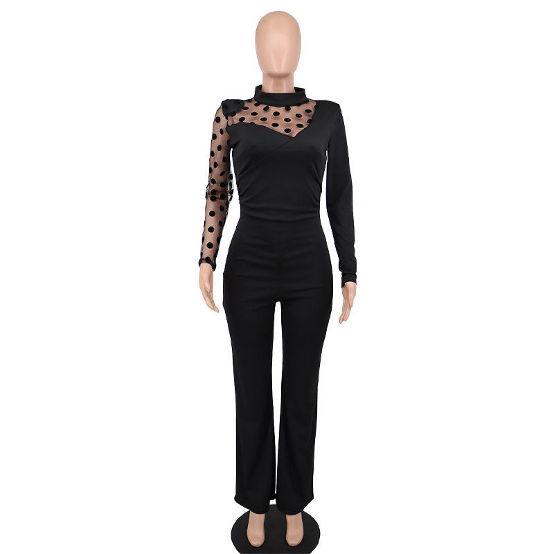 Causal Women Black Fall Jumpsuits-Suits-Black-S-Free Shipping Leatheretro