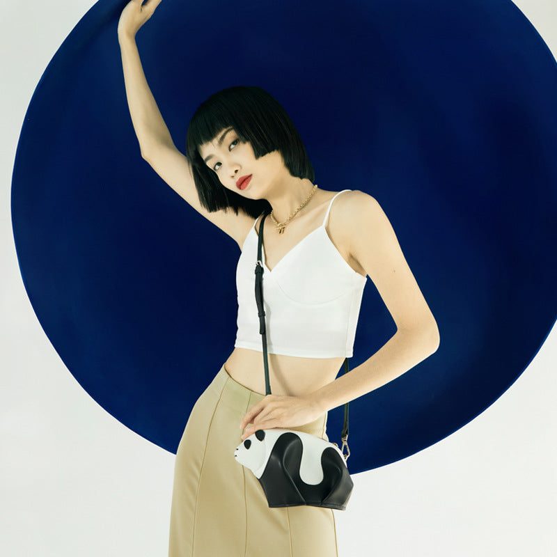 Genuine Leather Panda Crossbody Bag for Women-Handbags-Panda-Free Shipping Leatheretro