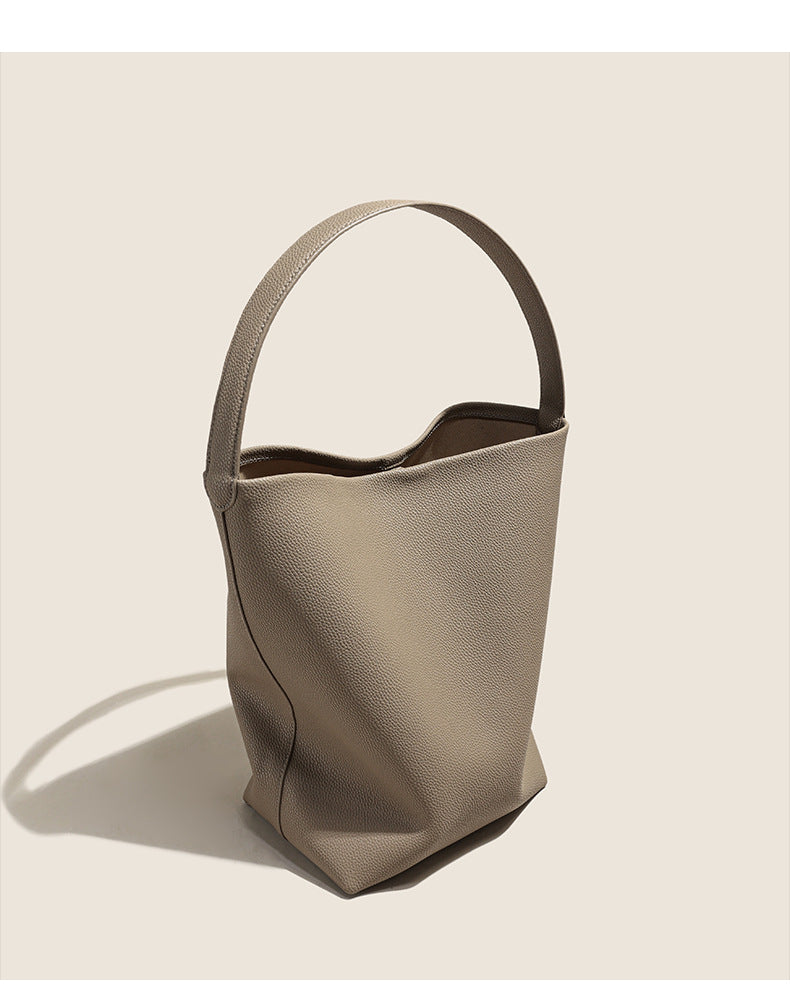 Designed Genuine Leather Bucket Bag-Handbags-Off the White-Free Shipping Leatheretro