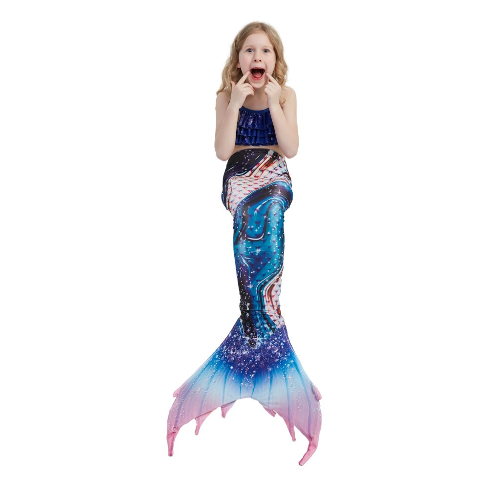 Gorgeous Three Pieces Mermaid Style Swimsuits-Swimwear-E406-110（105-115cm)-Free Shipping Leatheretro