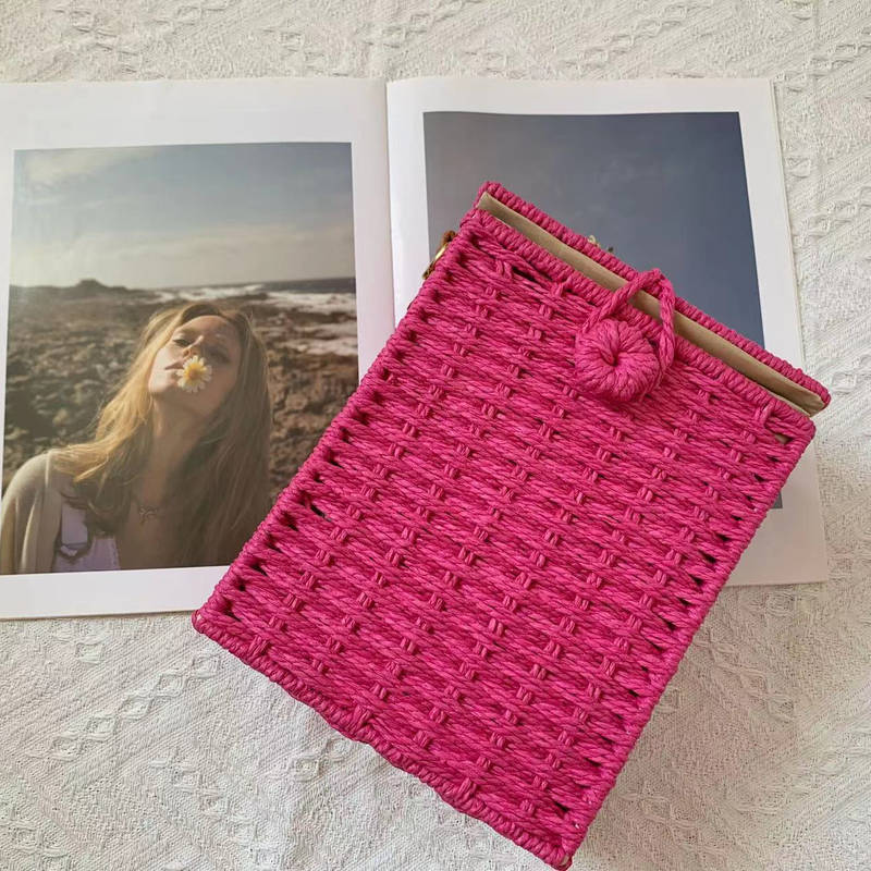 Rose Red Versatile Minimalist Woven Bag-Rose Red-Free Shipping Leatheretro