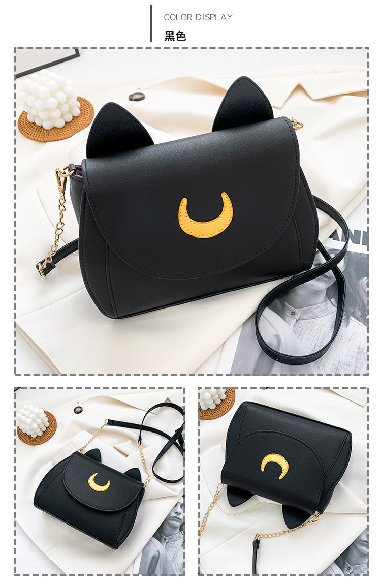 Sailor Moon Inspired Cute Cat Shoulder Bag-White-Free Shipping Leatheretro