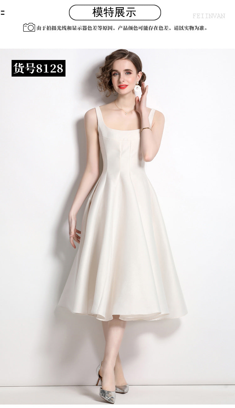 Vintage Simple Ball Evening Party Dresses-Dresses-Apricot-2XL-Free Shipping Leatheretro