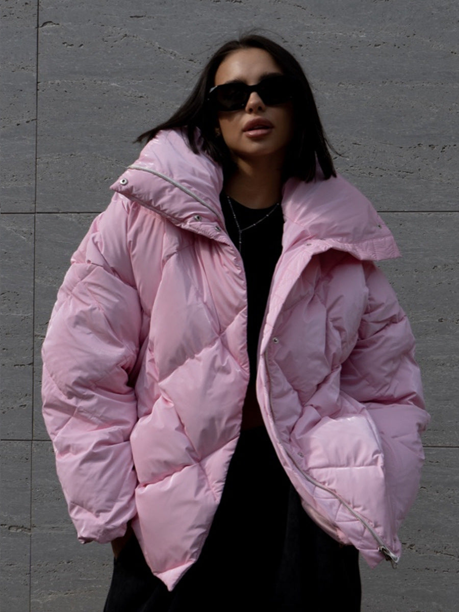 Fashion Casual Winter Cotton Jacket Coats-Outerwear-Pink-S-Free Shipping Leatheretro