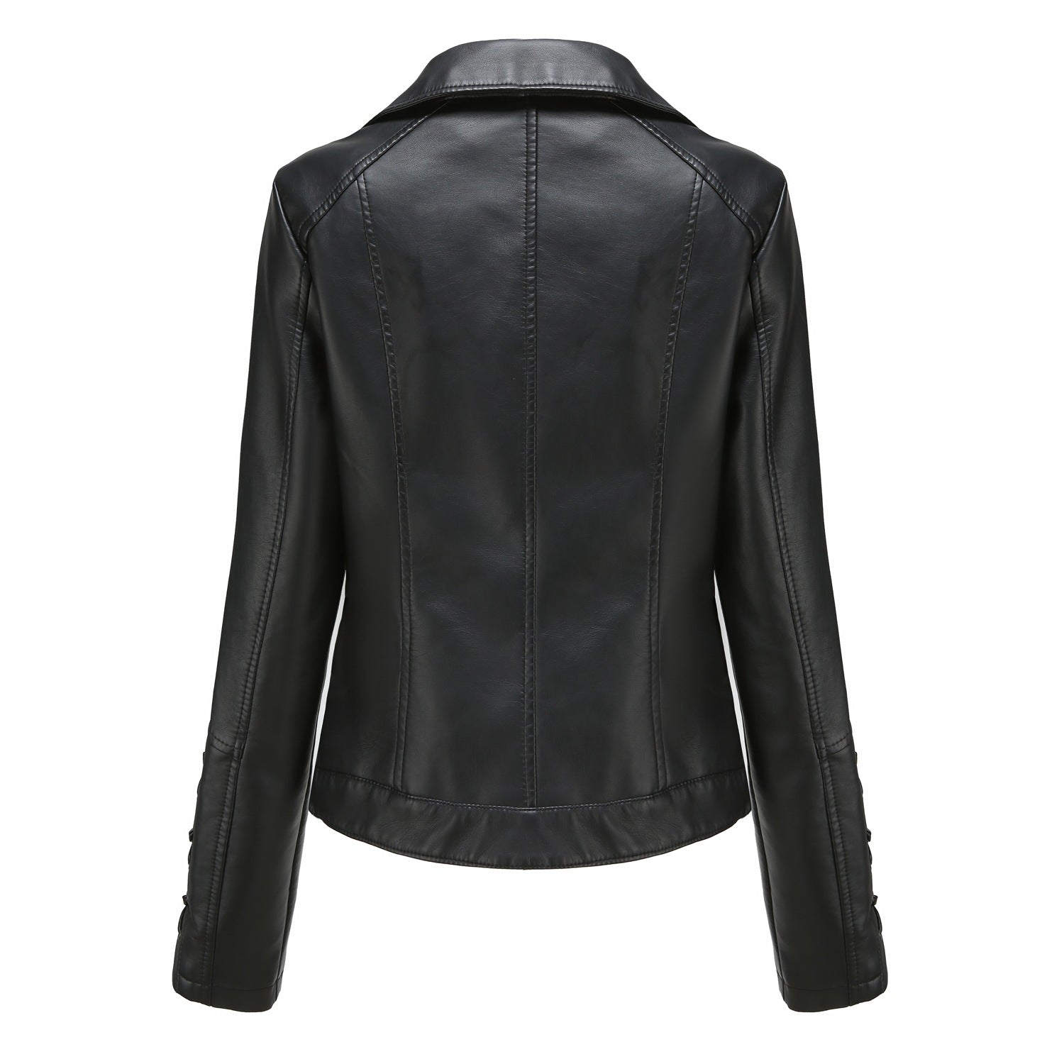 Women's Fashion Faux Leather Jacket-black-S-Free Shipping Leatheretro