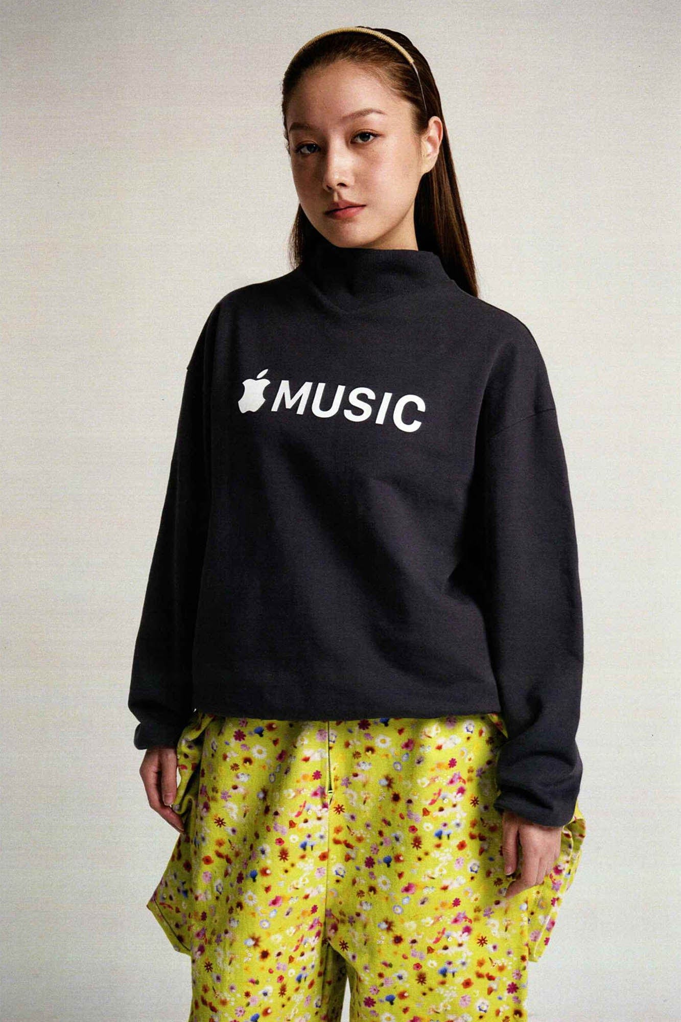 URBAN+FOREST Music Store Mock Neck Sweatshirt-Sweatshirt-XS-Dark Blue-Free Shipping Leatheretro