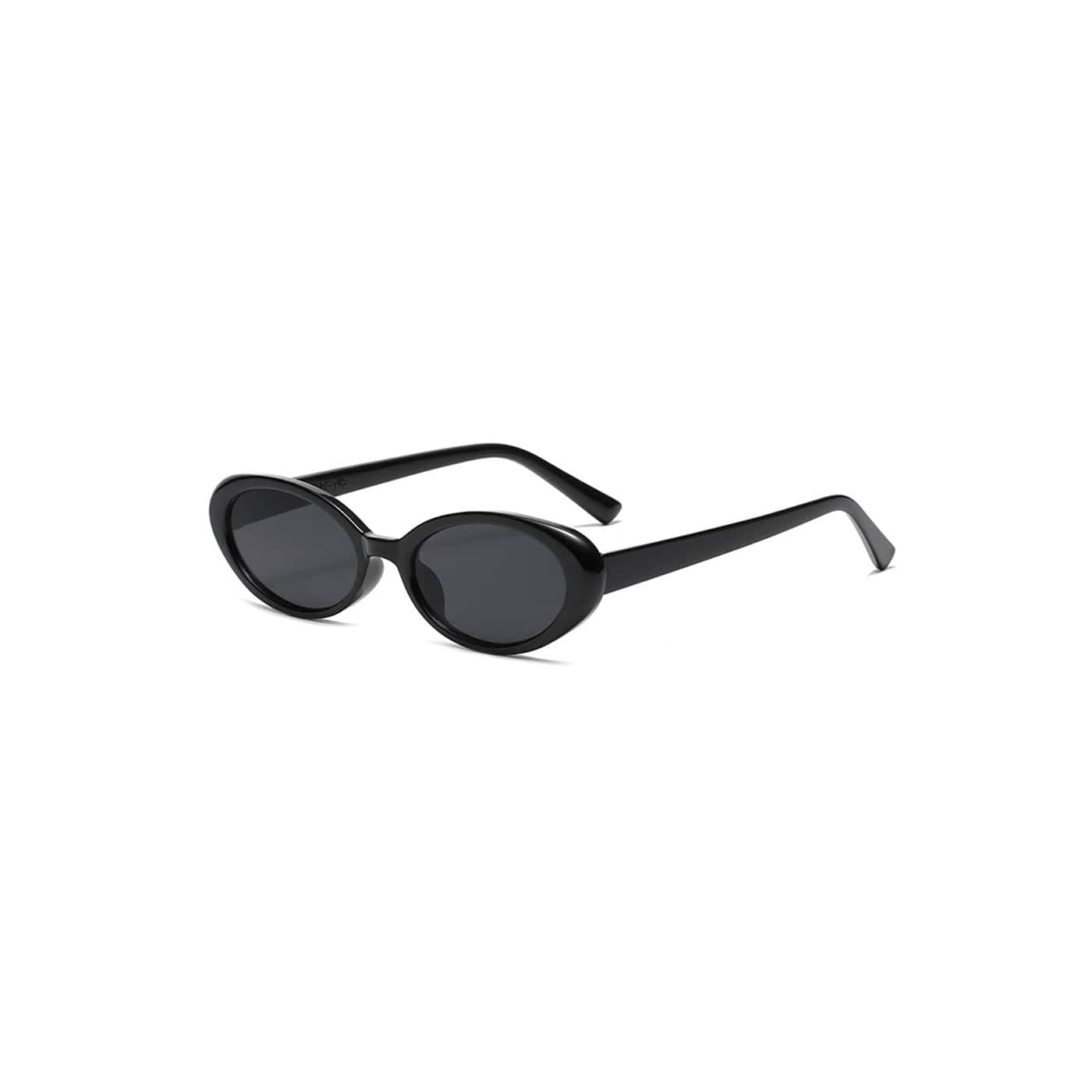 DAMAGE ASIA OPTICALS Retro Ellipse Sunglasses-Sunglasses-One Size-Black-Free Shipping Leatheretro