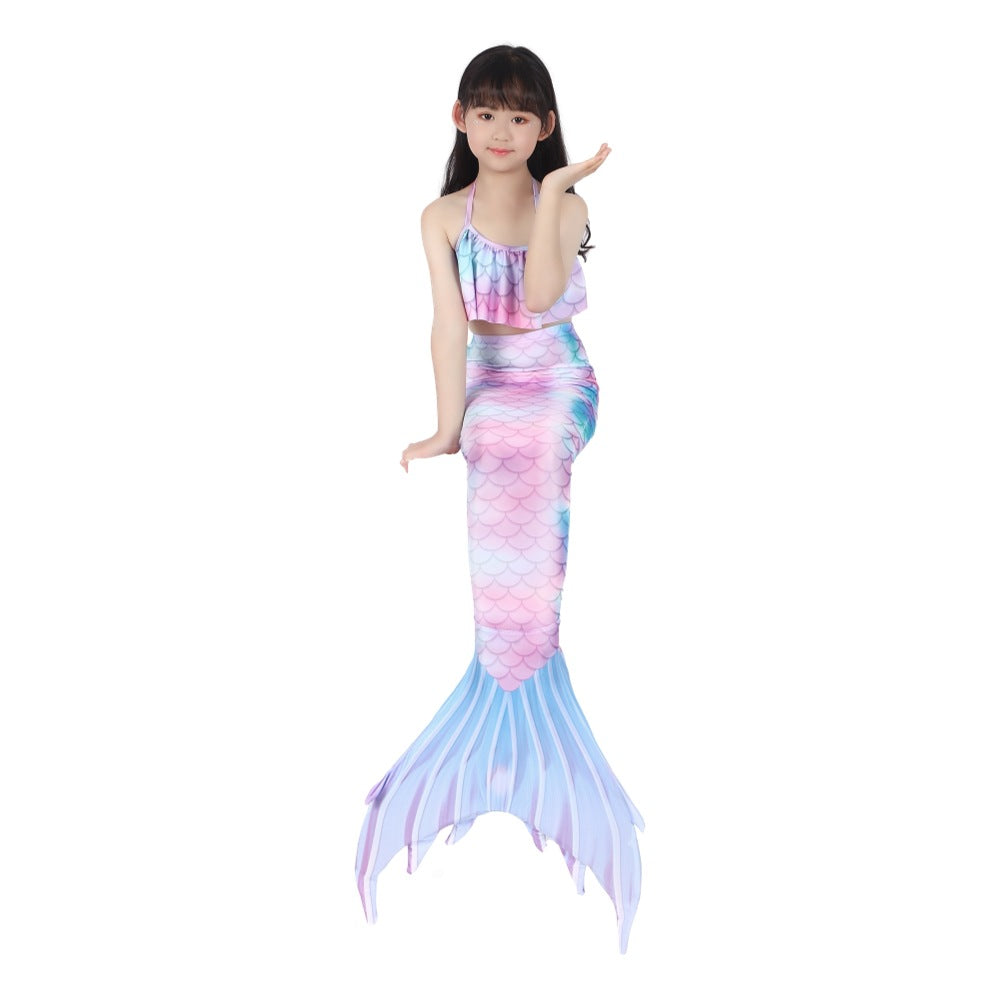 Gorgeous Three Pieces Mermaid Style Swimsuits-Swimwear-E515-110（105-115cm)-Free Shipping Leatheretro